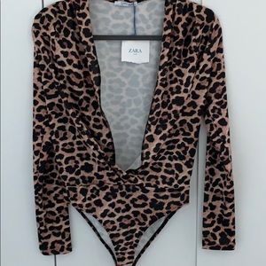Zara Leopard Print bodysuit